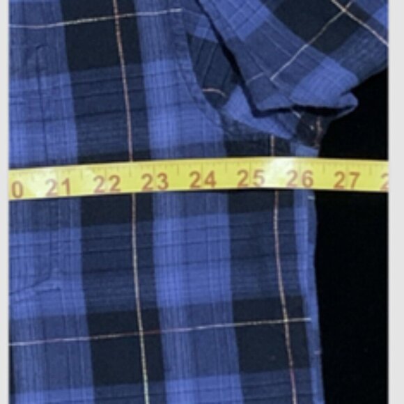 Tommy Jeans Mens XXL Blue Plaid Flannel Button Down Casual Shirt Excellent - Picture 4 of 8